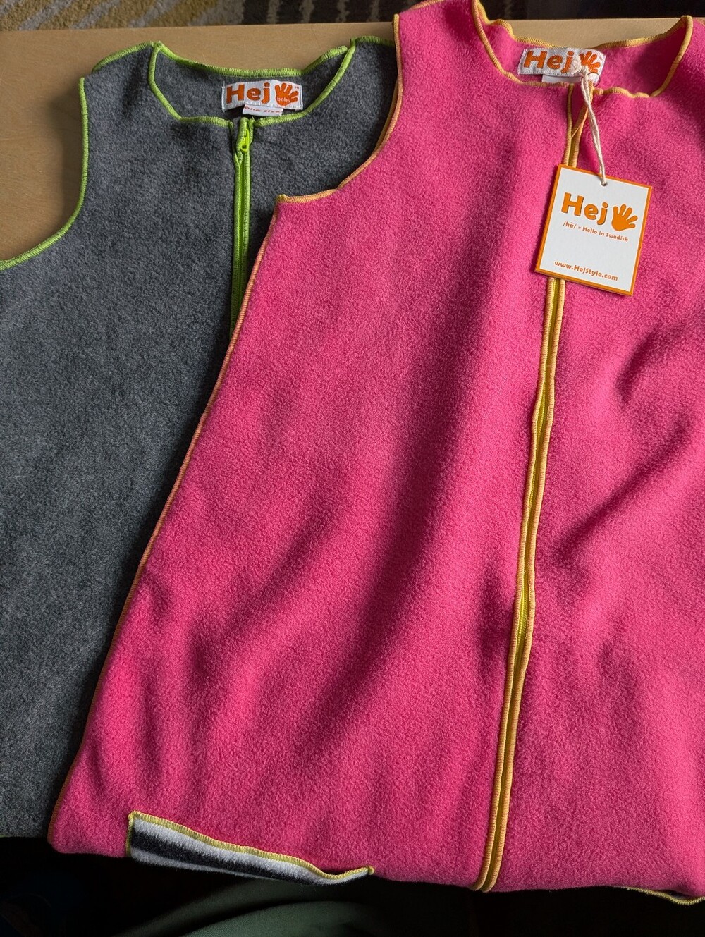2 Hej Baby Gray Fleece Sleep Sack Bundle